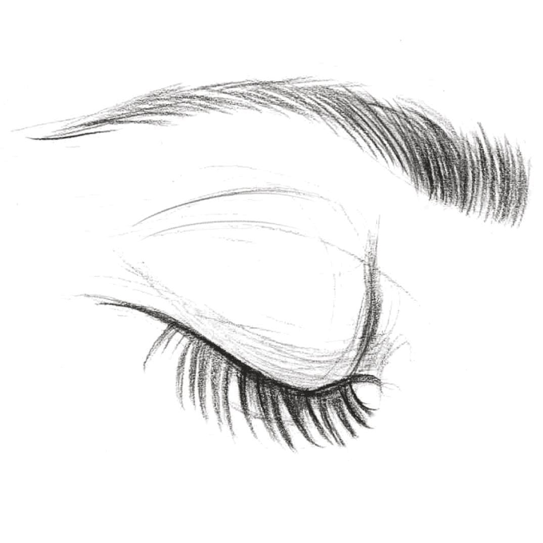 Portrait of a closed eye