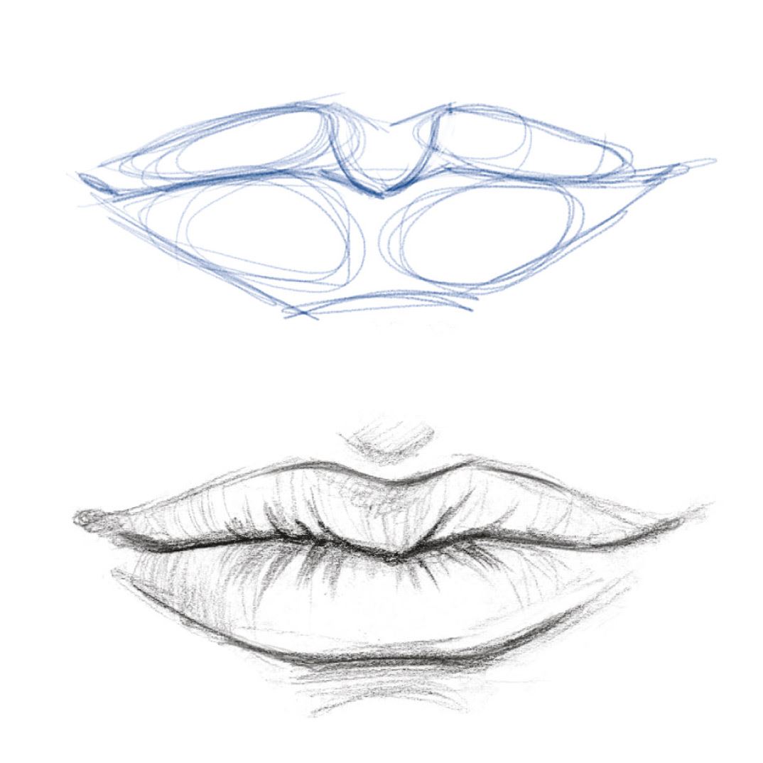 Portrait of closed lips.