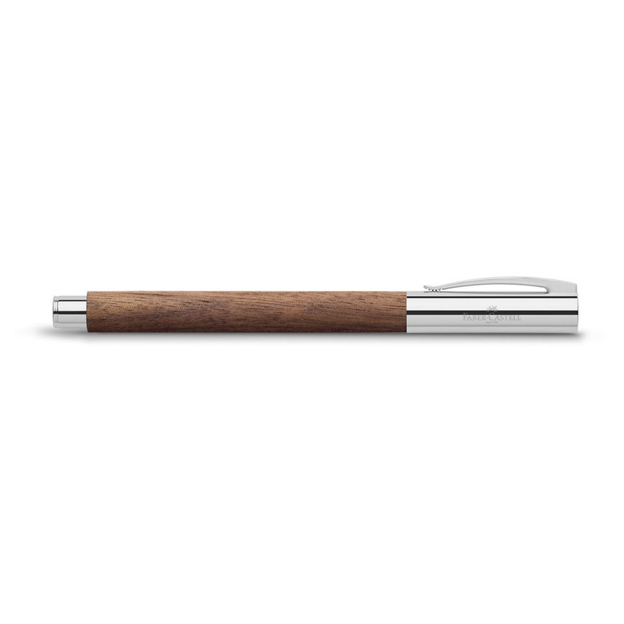 Faber-Castell - Pluma estilográfica Ambition nogal, M, marrón