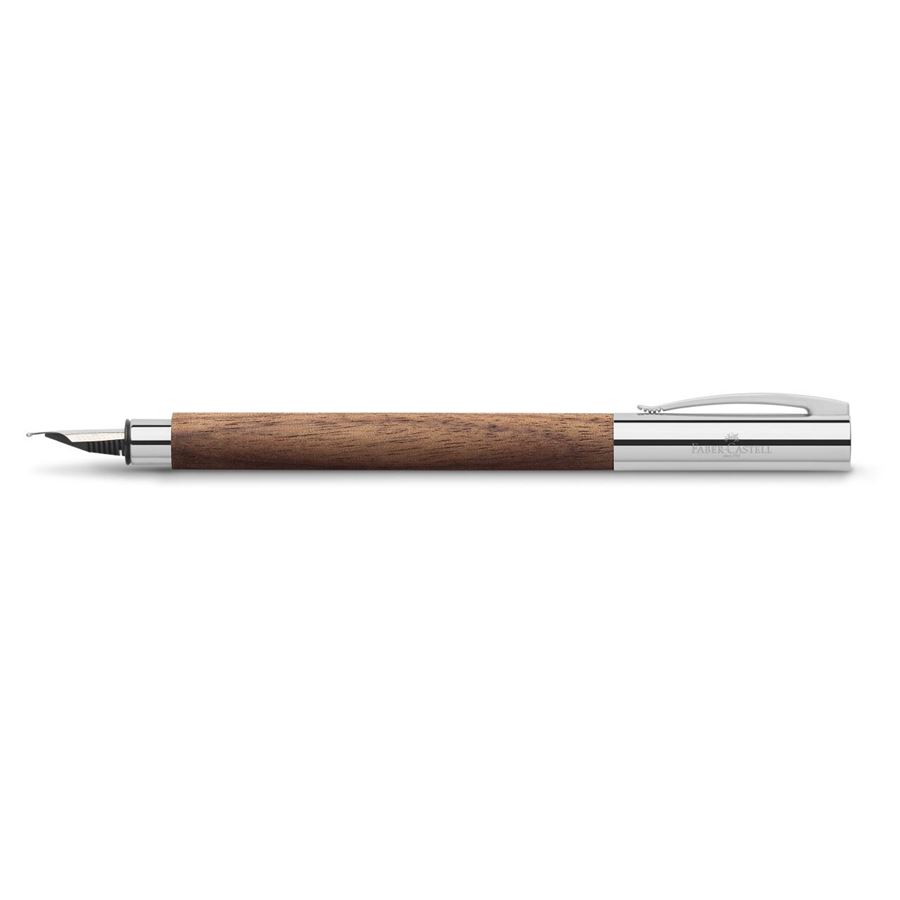 Faber-Castell - Pluma estilográfica Ambition nogal, M, marrón