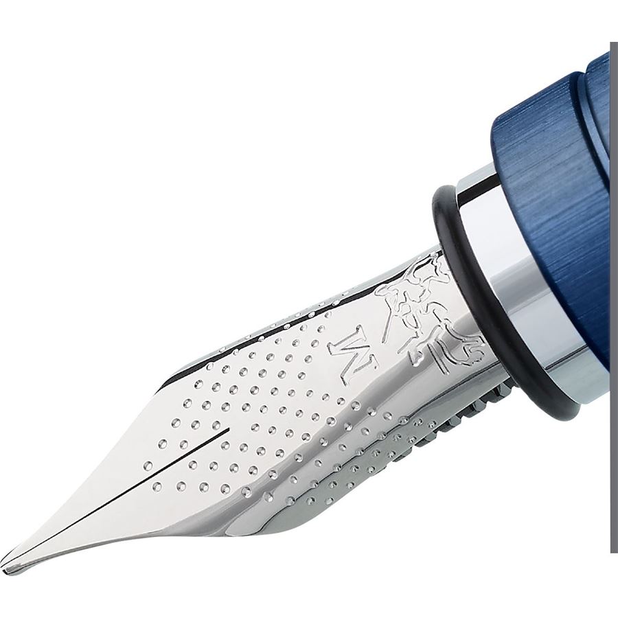 Faber-Castell - Pluma estilográfica Essentio aluminio, B, azul