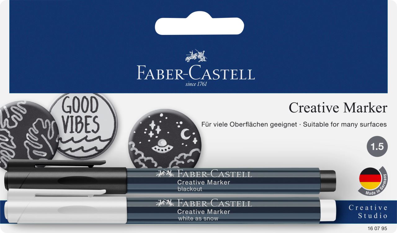 Faber-Castell - Creative marker, white as snow/blackout