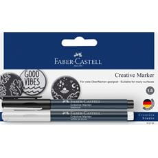 Faber-Castell - Creative marker, white as snow/blackout