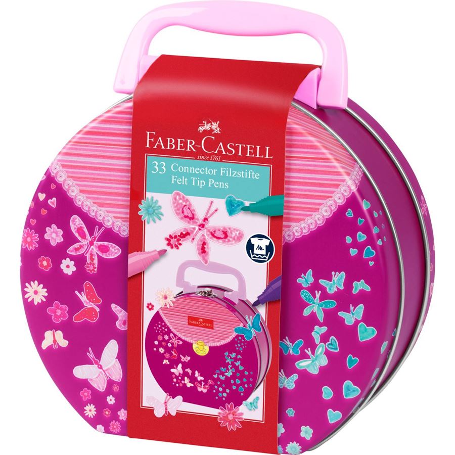 Faber-Castell - Marcadores Connector Maletín Rosa x33