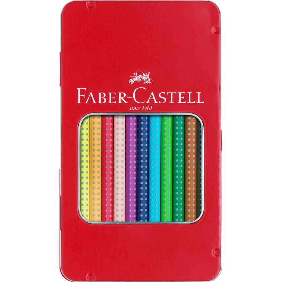 Faber-Castell - Lápiz de color Colour Grip, estuche de metal, 12 piezas