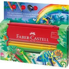 Faber-Castell - Lápiz Colour Grip Selva, estuche metal, 18 piezas