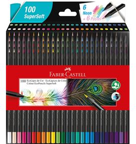 Faber-Castell - Ecolápices de color SuperSoft en estuche de cartón por 100
