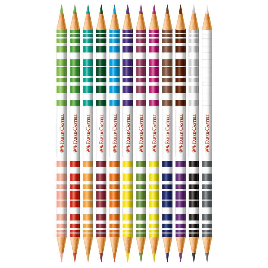 Faber-Castell - Ecolápiz bicolor 12x24 + 2 grafitos + Goma + Sacapuntas