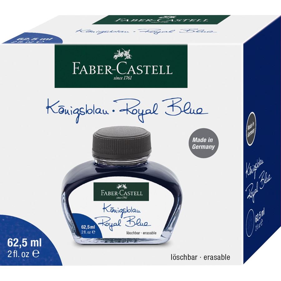 Faber-Castell - Tintero grande, 62,5 ml, azul real borrable