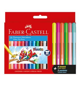 Faber-Castell - Plumones Fiesta 45 x12+4neón+2pastel