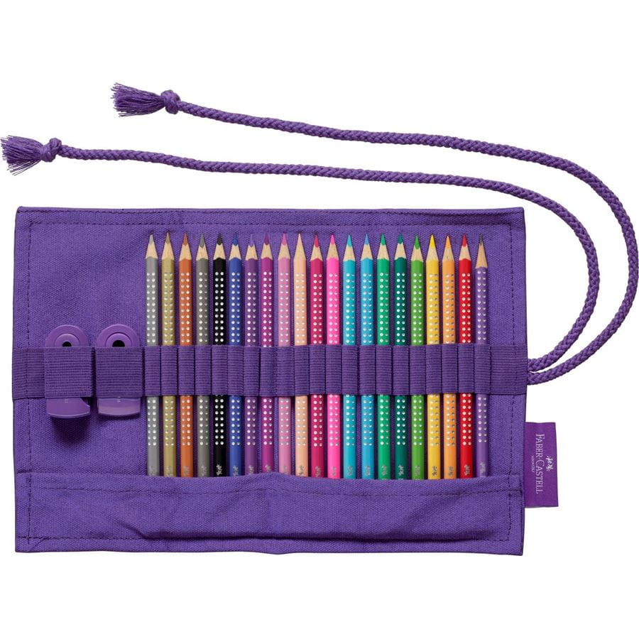 Faber-Castell - Estuche enrollable para lápices de color Sparkle, 20 colores