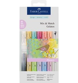 Faber-Castell - Set Cera Gelatos, tonos pastel, 15 piezas