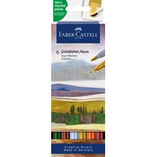 Faber-Castell - Goldfaber Aqua Dual Marker, estuche con 6, Tuscany