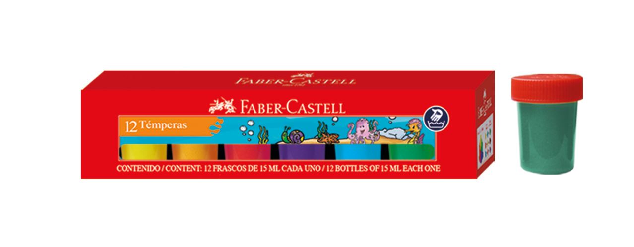 Faber-Castell - Témpera 15ml estuche x12