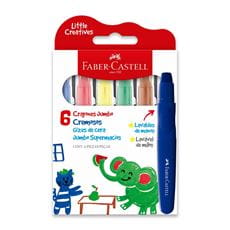 Faber-Castell - Crayones jumbo cremosos estuche x6