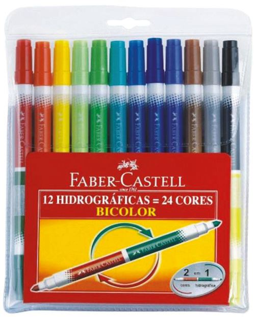 Faber-Castell - Marcadores Bicolor estuche 12x24