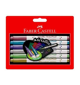 Faber-Castell - Rotulador Metalizado punta pincel x6 colores