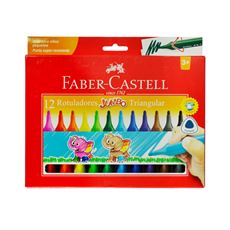 Faber-Castell - Rotulador Jumbo triangular x12 colores