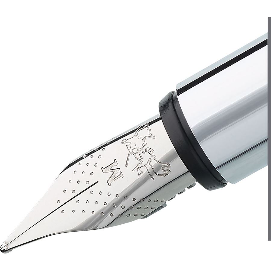 Faber-Castell - Pluma estilográfica Neo Slim acero inoxidable, M, pulido