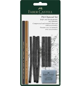 Faber-Castell - Blíster con 10 piezas Pitt Carbón