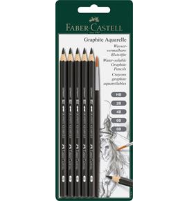 Faber-Castell - Blíster Graphite Aquarelle, 6 piezas