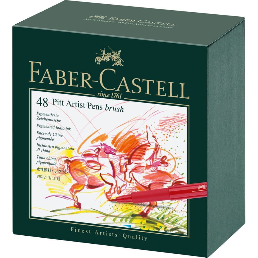 Faber-Castell - Estuche con 48 rotuladores Pitt Artist Pen