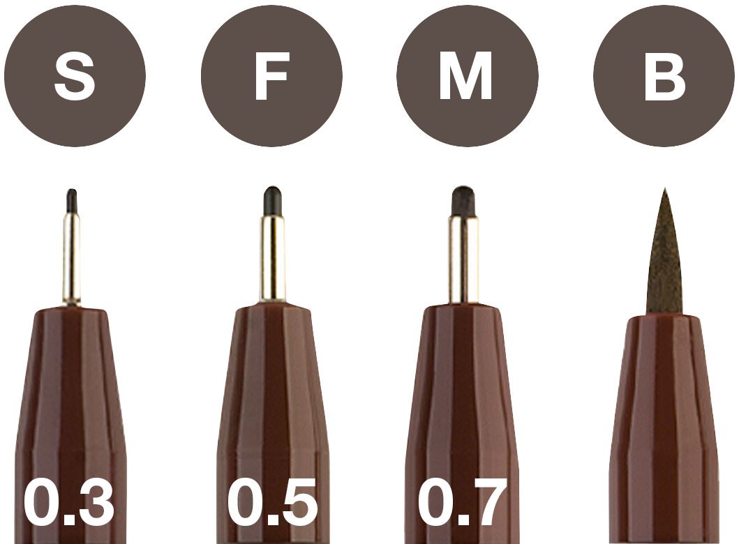 Faber-Castell - Estuche con 4 rotuladores Pitt Artist Pen, sepia oscuro