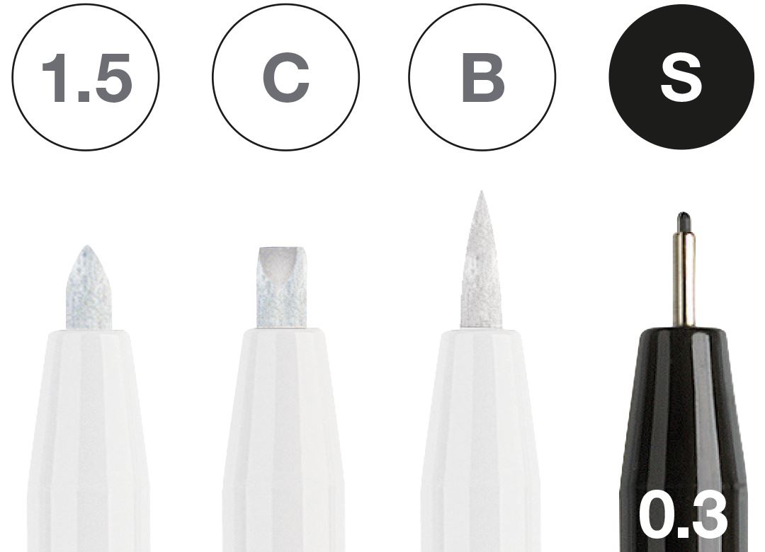 Faber-Castell - Estuche con 4 rotuladores Pitt Artist Pen, blanco y negro