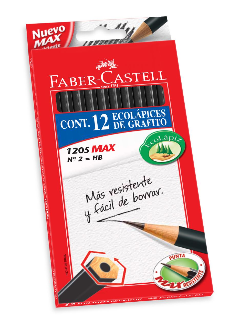 Faber-Castell - Lápiz grafito hexagonal x12