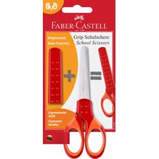 Faber-Castell - Tijera escolar Grip, rojo
