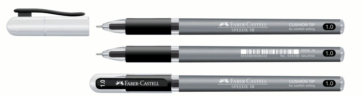 Faber-Castell - Bolígrafo Speedx, 1,0 mm, negro