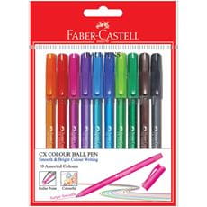 Faber-Castell - Bolígrafos CX estuche con 10 colores