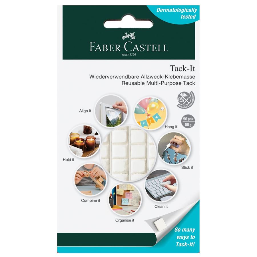 Faber-Castell - Adhesivo Tack-it, 50 g, blanco