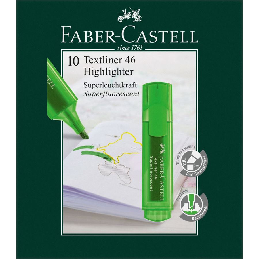 Faber-Castell - Marcador Textliner 46 superfluorescente, verde