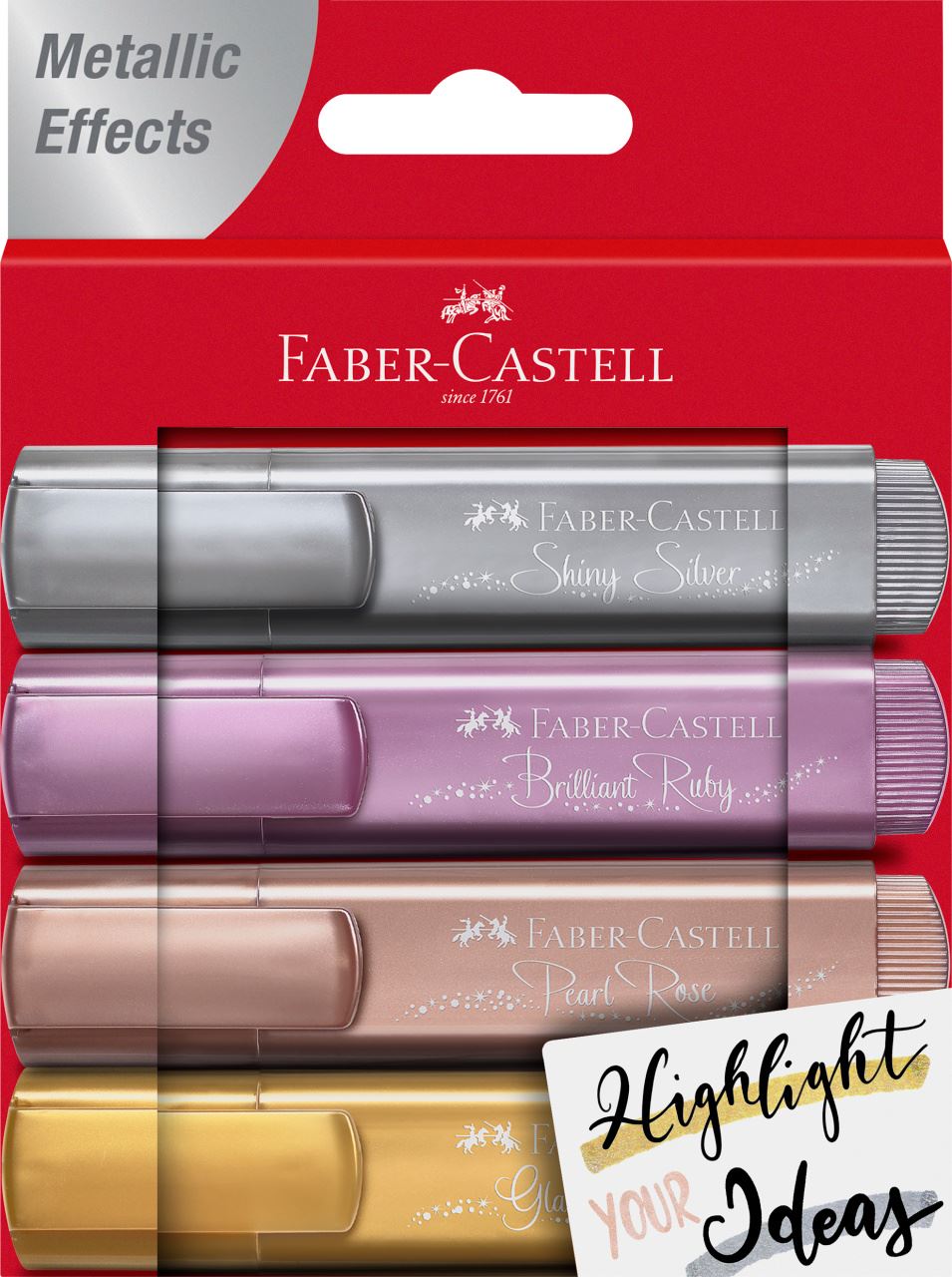 Faber-Castell - Resaltadores metálicos 1546 x 4 colores