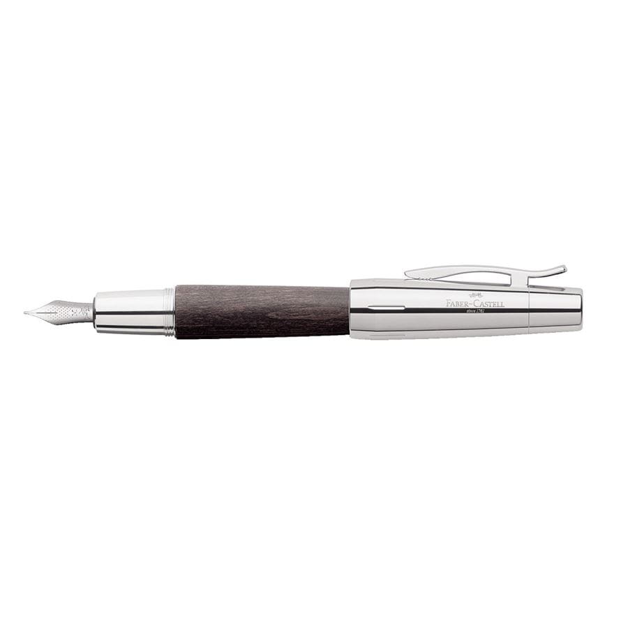 Faber-Castell - Pluma estilográfica e-motion madera de peral, M, negro